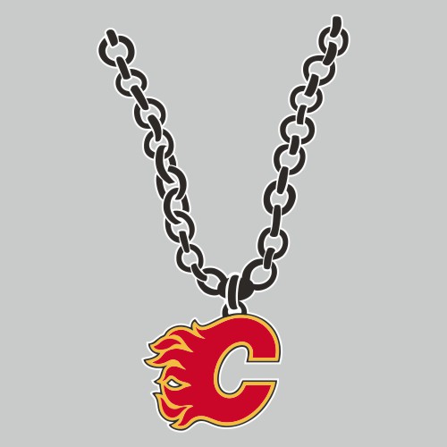 Calgary Flames Necklace logo iron on paper